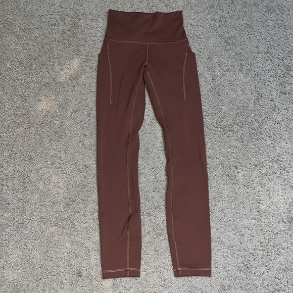 Lululemon Wunder Train High-Rise Tight with Pockets 25" Everlux Roasted Brown 2 - Picture 4 of 10